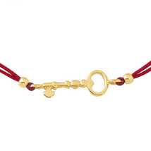 Bracelet chaîne rouge Kabbale avec breloque clé en or massif 14 carats p... - £127.84 GBP