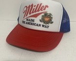 Vintage Miller Made The American Way Beer Hat  Trucker Hat RWB 4th Of Ju... - £13.83 GBP