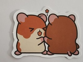 Two Hamster Rodents Fighting Cute Cartoon Sticker Decal Multicolor Embel... - £2.33 GBP