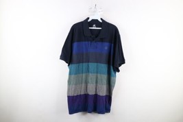Vtg Nike Sportswear Mens 3XL Rainbow Striped Swoosh Pinwheel Collared Polo Shirt - £35.57 GBP