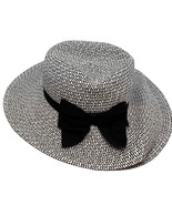 Janie and Jack &quot;Sun Club&quot; Girls Woven Straw Hat With Black Bow Accent Si... - $436.11 MXN