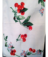 Charming Vintage 1950&#39;s Cherries Graphic 4pc Colorful Cotton Placemat Set - £38.03 GBP