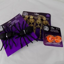 4pc 6” Halloween Skeleton Garland 60” Two Spiders Two Sticky Eyes Decoration Lot - £7.81 GBP