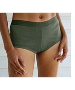 2 Pair Auden Women's Medium  (8-10) Cotton Ribbed Olive Boyshorts - $10.99