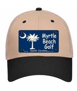 Myrtle Beach Golf Novelty Khaki Mesh License Plate Hat - £23.17 GBP