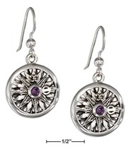 Sterling Silver Amethyst Compass Rose Earrings - £95.61 GBP