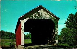 Phillips Covered Bridge Big Pond Creek Montezuma Indiana UNP Chrome Postcard A5 - $3.51