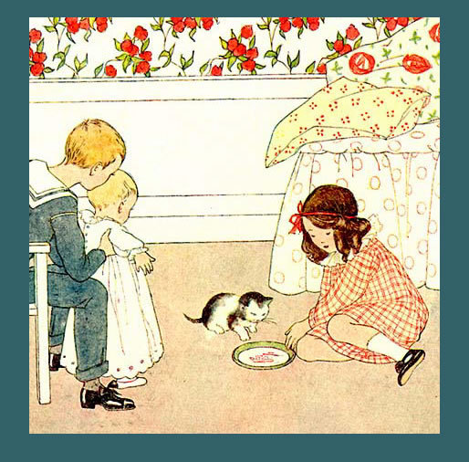 Primary image for Sweet SAIDA 1911 Antique I LOVE LITTLE PUSSY Song Print