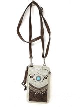 Western Style Small Concho Buckle Crossbody Cell Phone Purses Handbags with Coin - £21.67 GBP