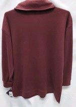 Ava & Viv Women's Plus Size 1X Ribbed Quarter Zip Tunic Sweatshirt Burgundy image 3