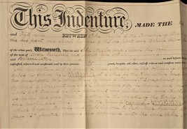 1859 antique DEED INDENTURE JOHN NAYLOR to REBECCA ALLEN buckingham warw... - $89.05