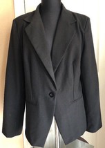 D.F.A. New York Black One Button Blazer Suit Jacket Women’s M - $14.84
