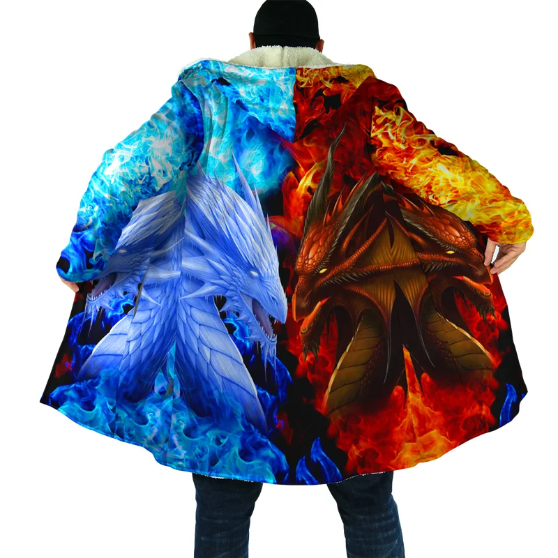 The most fashionable cloak  and  armor tattoo 3D printing fleece hooded cloak un - £185.19 GBP