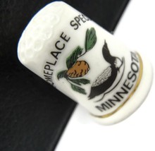 Minnesota Some Place Special Bone China Thimble by Exquisite Vtg Gold Trim Band - £16.34 GBP
