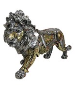 Steampunk Pressure Valve Bionic Geared Cyborg Lion King Prowling Figurine - $54.75 CAD