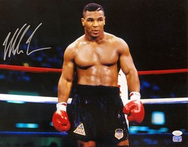 Mike Tyson Unterzeichnet Auf Links 16x20 Boxen Blick Unten Foto JSA - £91.71 GBP