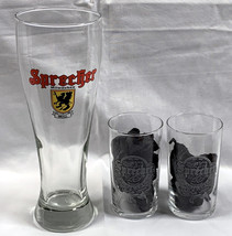 3 Sprecher Milwaukee Weiss Beer Glasses Tall 22 oz &amp; 8 oz Ales &amp; Lagers ... - £27.65 GBP