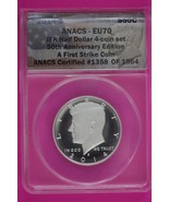 2014 S EU 70 Silver John Kennedy Half Dollar ANACS Certified Authentic S... - $95.72 CAD