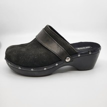 Crocs Womens Black Leather Cobbler Studded Slip On Clogs Size 8 / 9 READ - £12.74 GBP