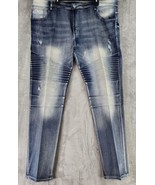 Southpole Jeans Mens 46 Blue Denim Strecth Moto Hip Hop Streetwear Casua... - £38.94 GBP
