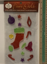 Holiday Crafts Christmas Fun GEL Sticker Window Clings Stocking Bell 15 Pc. New - £2.78 GBP