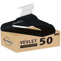 Premium Velvet Hangers, [50 Pack] Non Slip And Heavy Duty Velvet Suit Ha... - £33.72 GBP