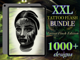 XXL Procreate Tattoo flash bundle | Procreate stamps | Procreate tattoo - £23.66 GBP