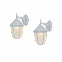  2-Pack Project Source 11.42-in H White Integrated Outdoor Wall Light Lanterns - £27.53 GBP