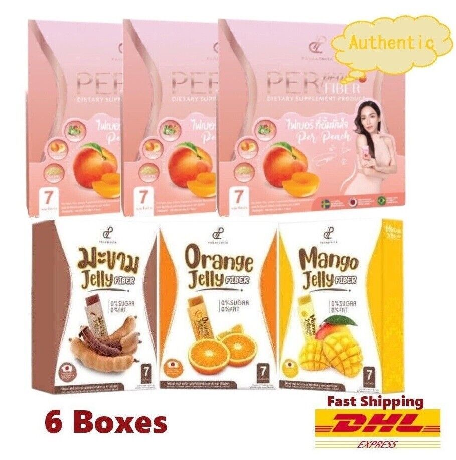 Set Per Peach Fiber 3 + Jelly Fiber 3 Flavor Dietary Supplement Weight Control - $136.32