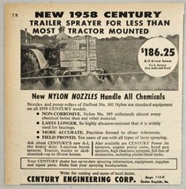 1958 Print Ad Century Trailer Sprayer Pulled by Tractor Made in Cedar Ra... - $13.48