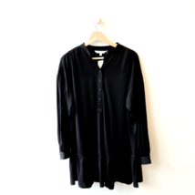 S - Elizabeth &amp; James Black Long Sleeve Drop Waist Babydoll Dress 3333MC - $55.00