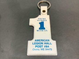 Vintage Promo Keyring American Legion Hall Keychain Post #84 Porte-Clés Orono Me - £5.73 GBP