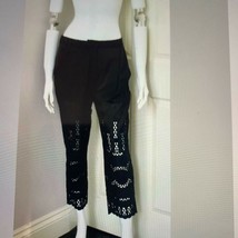 EUC ZIMMERMANN Cotton Silk Blend Black Broidery Pants SZ 2 (M) - £118.43 GBP