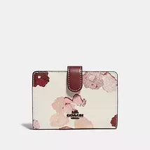 COACH Women's Folding Wallet Card Wallet Canvas Pocket (White Flowers) - $69.00