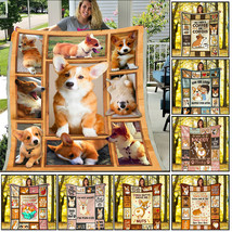 Funny Corgi Dog Pet Fleece Blankets Gift Cute Corgi Dog Lover Sofa throw Blanket - £45.85 GBP+