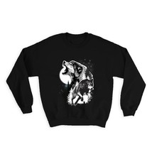 Wolves Wolf : Gift Sweatshirt Grayscale Drawing Wild Animal Forest Nature Protec - £23.08 GBP