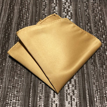 Tan Gold Solid Handkerchief Only Pocket Square Hanky Wedding Party Handk... - $5.21