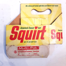 Squirt Citrus Soft Drink 7 oz Soda Bottle CARTON VTG Cardboard 6 pack Ho... - $14.79