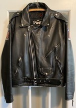 First Genuine Leather Black Vintage Thinsulate Motorcycle Jacket Harley ... - $193.49