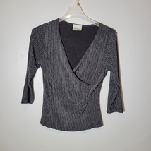 Fashion Bug Womens Shirt Small Long Sleeve Black and Gray - $14.96