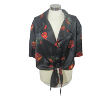 Miss California Apparel vintage button top tied knot shirt 1970s floral ... - £21.80 GBP
