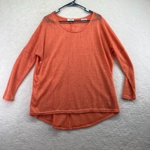 Umgee USA Womens Tunic Blouse Size Medium Coral Orange Long Sleeve Lightweight - £15.81 GBP