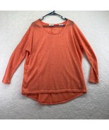 Umgee USA Womens Tunic Blouse Size Medium Coral Orange Long Sleeve Light... - £15.77 GBP