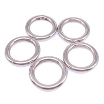 x5 Baron 2-1/2&quot; Round Large Metal Steel Ring Nickle Plated Silver Welded - £6.28 GBP