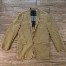 Burberry Brit Wilson Solid Khaki Cotton Blend Sport Coat Jacket Size Large - £86.52 GBP