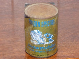Vintage Golden Spectro Snowmobile 1 Pint 2 Cycle Engine Lubricant Empty Can - $24.75