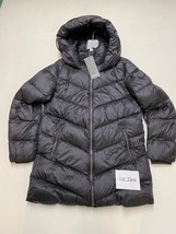 Manisa @ Kaleidoscope Langleine Steppjacke Schwarz Mit Kapuze (ccc264) - £35.11 GBP