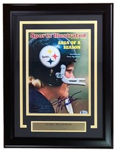 Terry Bradshaw Signé Encadré Steelers 1974 SPORTS Illustrated Revue Hous... - £181.93 GBP