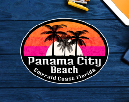 Panama City Beach Florida Vacation Ocean Palm Tree Sticker Decal 3.75&quot; - $5.24