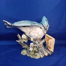 Homco Masterpiece Porcelain BLUE JAY Bird Figurine on Branch - 1985 - $42.06